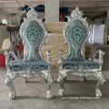 Acento de madera antiguo Sillas de terciopelo Throne Luxury